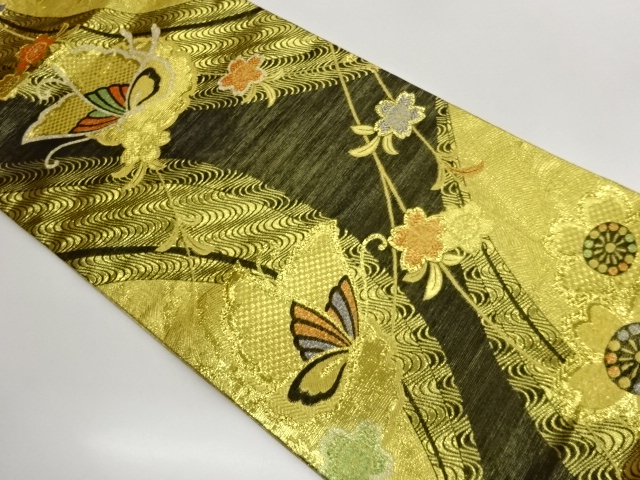 JAPANESE FUKURO OBI / WOVEN WEEPING SAKURA
